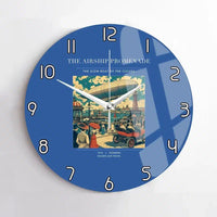 Thumbnail for VINTAGE G4012 - The Airship Promenade - Designed Wall Clocks design on blue no-frame