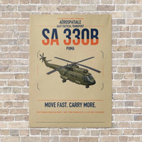 Thumbnail for Aérospatiale SA 330B Puma vertical canvas print - no frame - beige background
