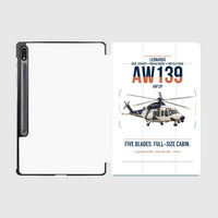 Thumbnail for Leonardo AW139 design on white samsung tablet tablet case