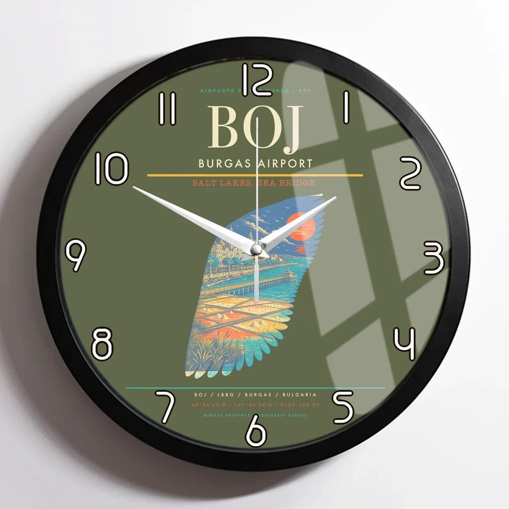 Burgas Airport BOJ Wall-Clock Framed - Green Army