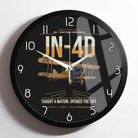 Thumbnail for Curtiss JN-4D Jenny design on black framed wall clock