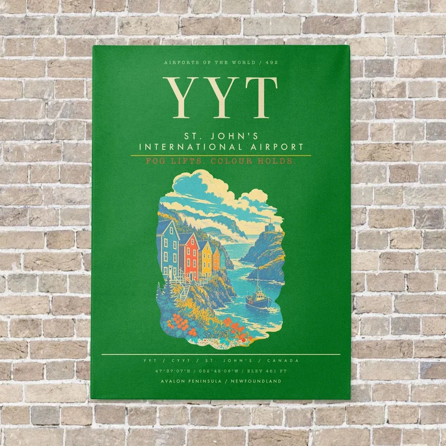 St. John's International Airport YYT - Canvas Framed - Green