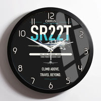 Thumbnail for Cirrus SR22T design on black framed wall clock