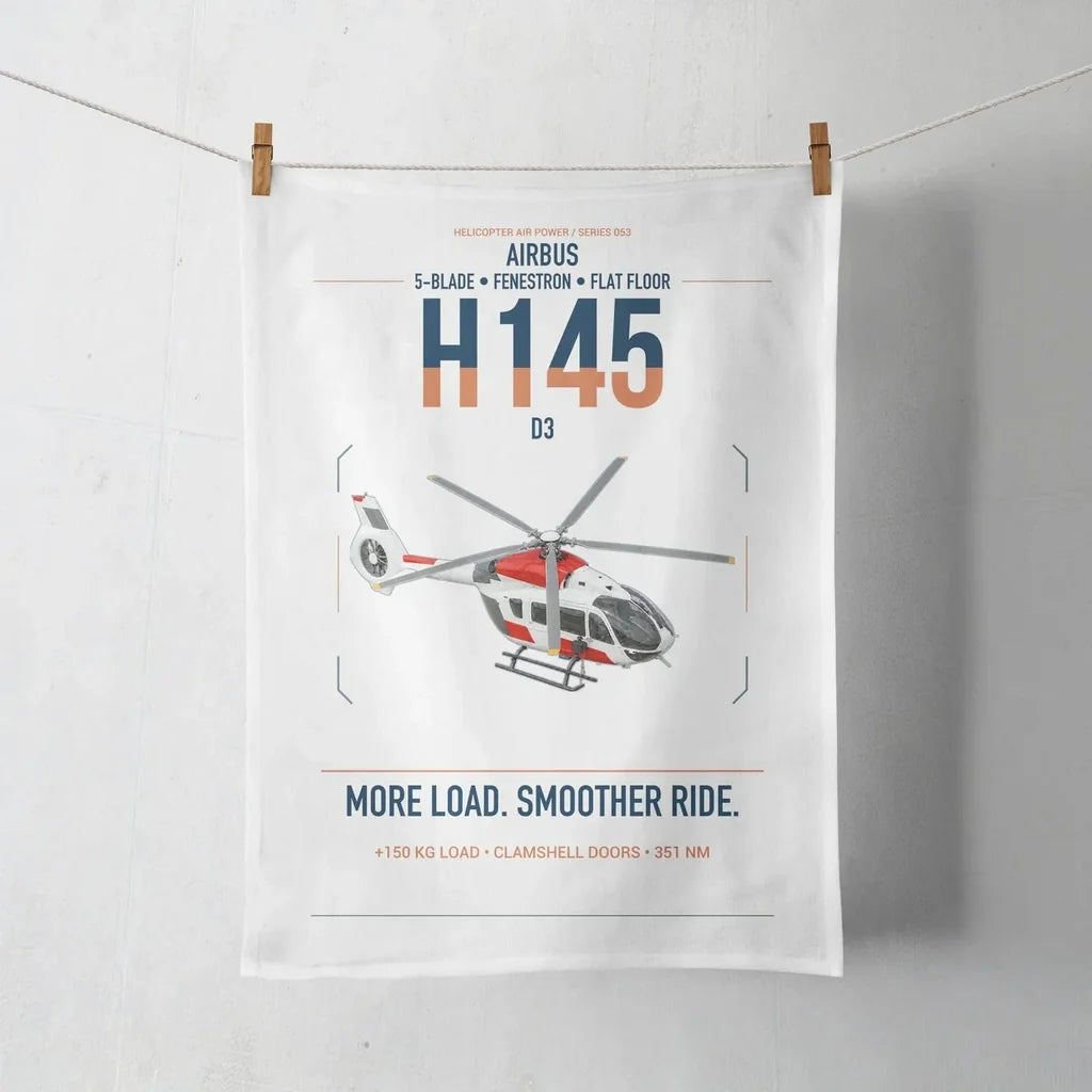 Airbus H145 D3 design on white towel