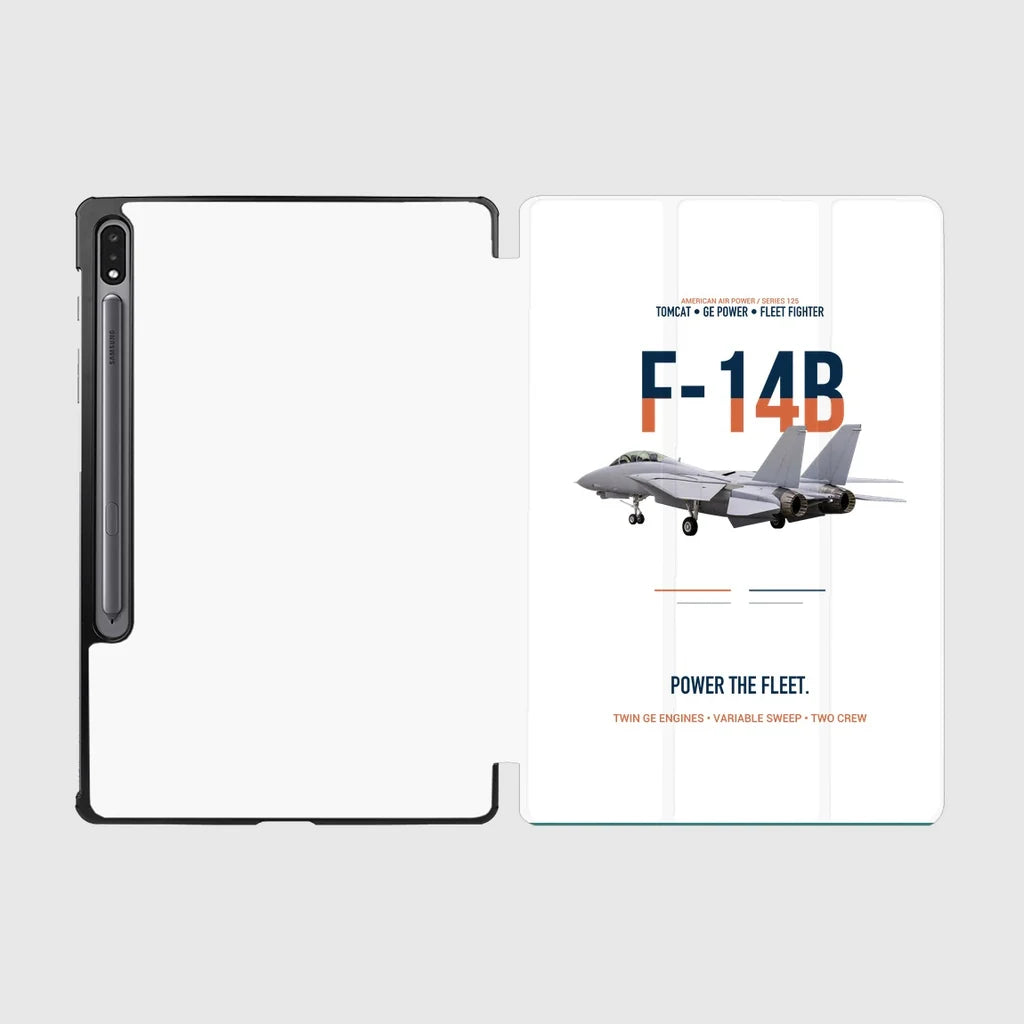 F-14B Tomcat Power The Fleet design on white samsung tablet tablet case