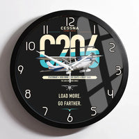 Thumbnail for Cessna 206 Stationair design on black framed wall clock
