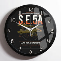 Thumbnail for Royal Aircraft Factory S.E.5a design on black framed wall clock