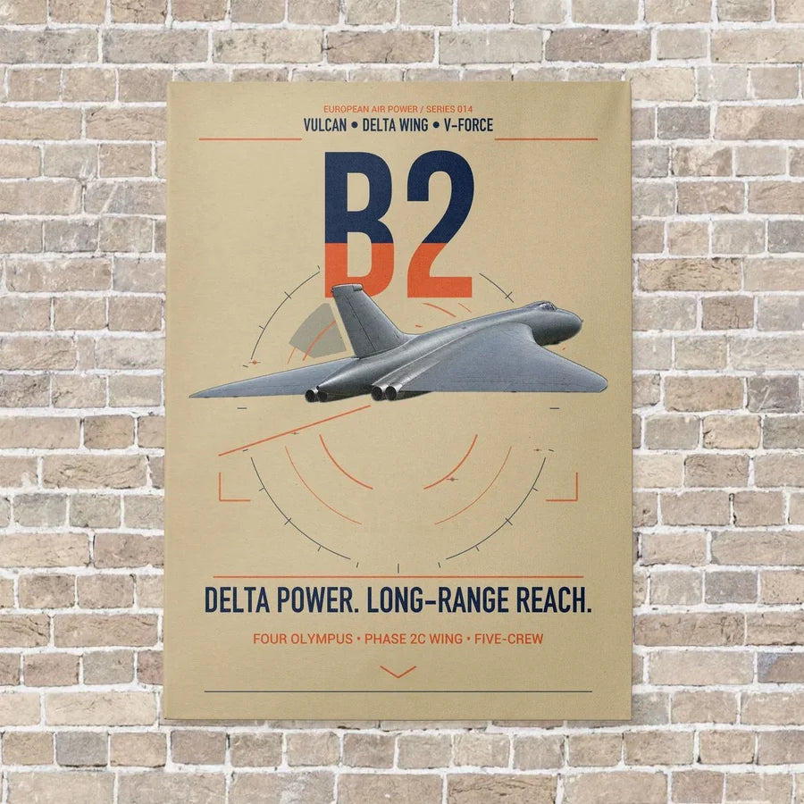 Avro Vulcan B2 vertical canvas print - no frame - beige background