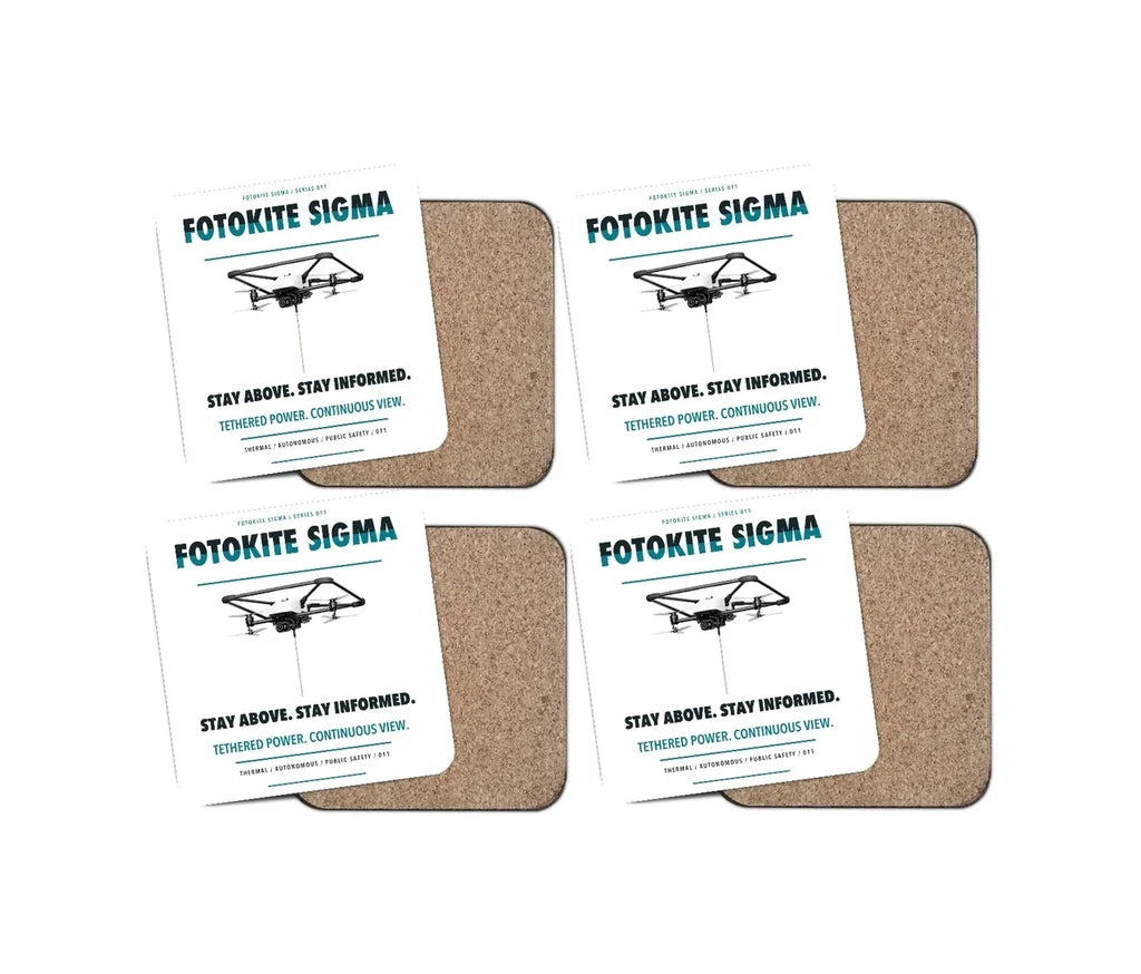 Fotokite Sigma design on white 4 pieces set coaster