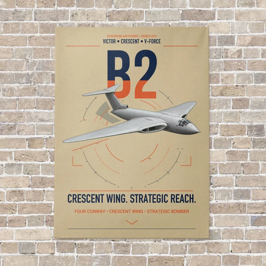 Handley Page Victor B2 vertical canvas print - no frame - beige background