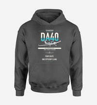 Thumbnail for Diamond DA40 design on dark gray double-side hoodie, single-side print
