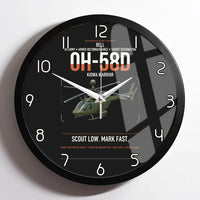 Thumbnail for Bell OH-58D Kiowa Warrior design on black framed wall clock