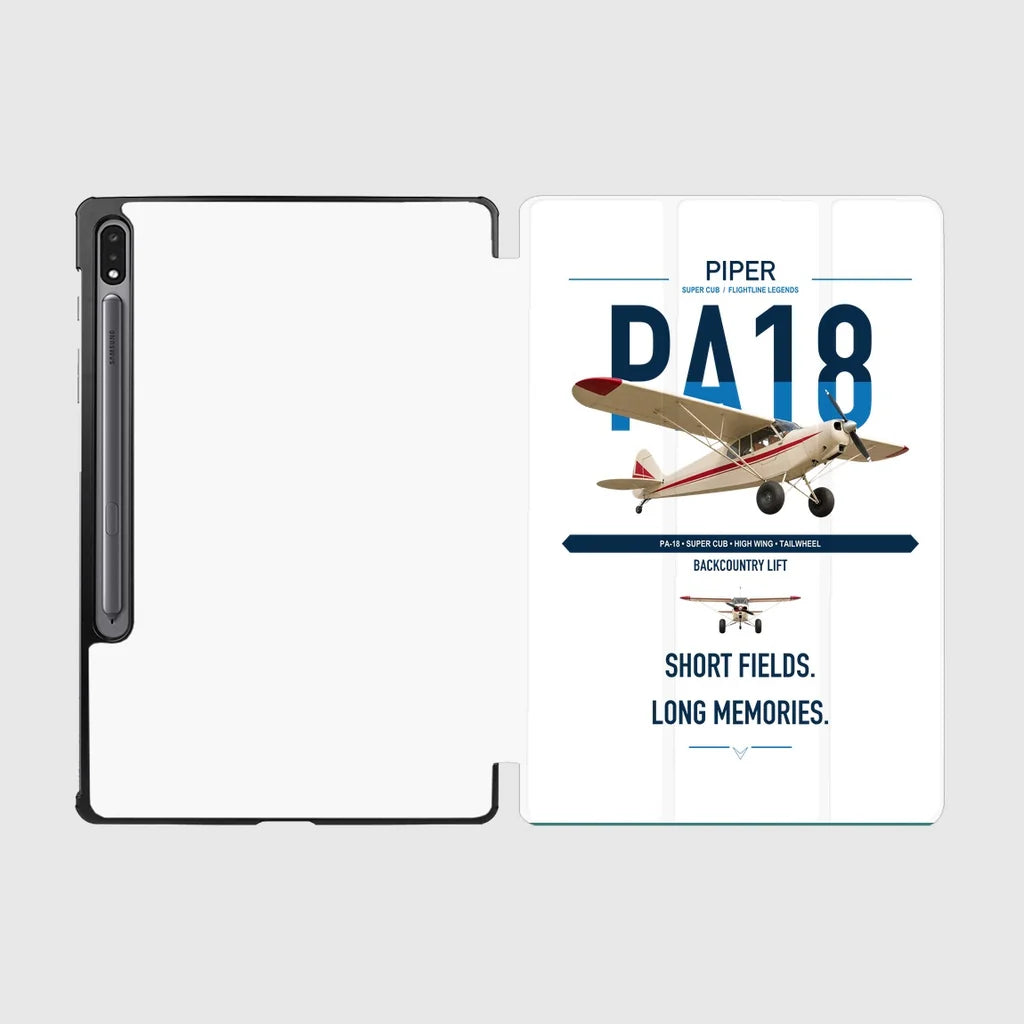 Piper PA-18 Super Cub design on white samsung tablet tablet case