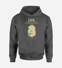 Thumbnail for Mykonos Island Airport (JMK) design on dark gray hoodie single-side print