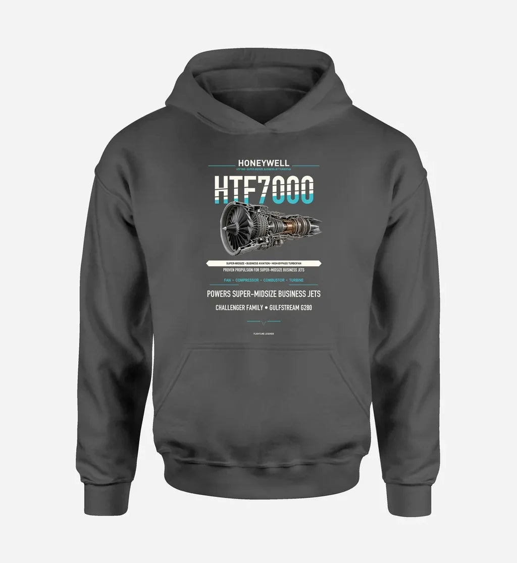 HTF7000 design on dark gray hoodie single side