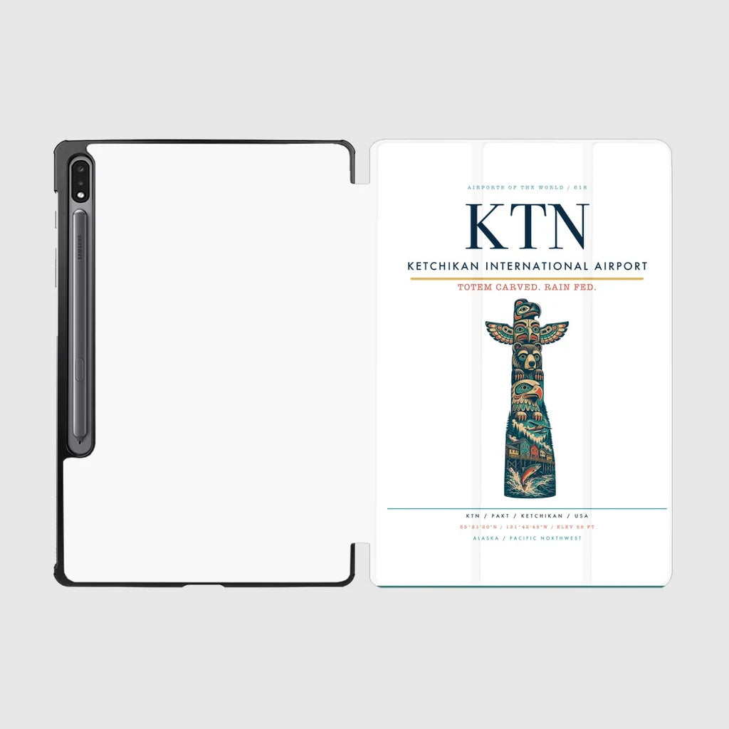 Ketchikan International Airport (KTN) design on white samsung tablet tablet case