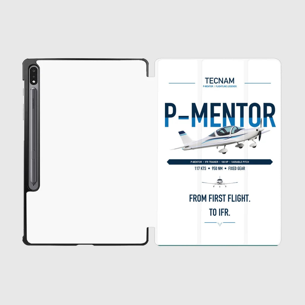 Tecnam P-Mentor design on white samsung tablet tablet case