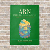 Thumbnail for Stockholm Arlanda Airport ARN - Canvas Framed - Green