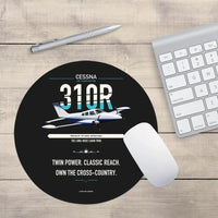 Thumbnail for Cessna 310R design on black round mouse pad