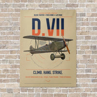 Thumbnail for Fokker D.VII vertical canvas print - no frame - beige background