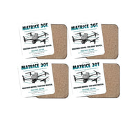 Thumbnail for DJI Matrice 30T design on white 4 pieces set coaster