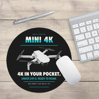 Thumbnail for DJI Mini 4K design on black round mouse pad