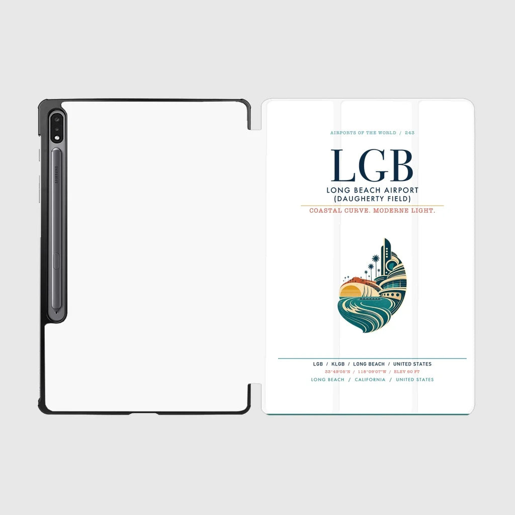 Long Beach Airport (Daugherty Field) (LGB) design on white samsung tablet tablet case