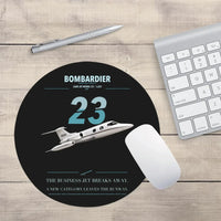 Thumbnail for Bombardier Learjet 23 design on black round mouse pad