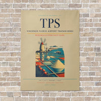 Thumbnail for Vincenzo Florio Airport Trapani-Birgi TPS vertical canvas print - no frame - beige background
