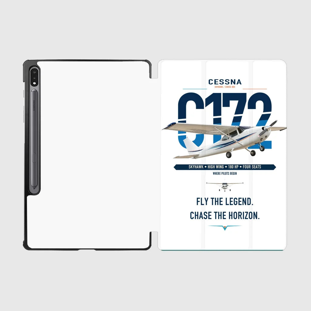 Cessna 172 Skyhawk design on white samsung tablet tablet case