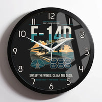 Thumbnail for F-14D Tomcat design on black framed wall clock