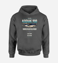 Thumbnail for Daher Kodiak 900 design on dark gray double-side hoodie, single-side print
