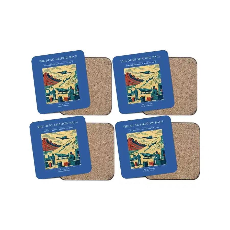 The Dune Shadow Race - Designed Coasters design on blue 4-pieces-set