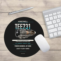 Thumbnail for TFE731 design on black round mouse pad