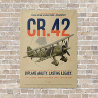 Thumbnail for Fiat CR.42 Falco vertical canvas print - no frame - beige background