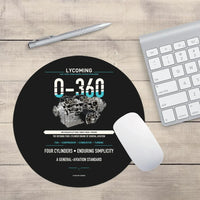 Thumbnail for O-360 design on black round mouse pad