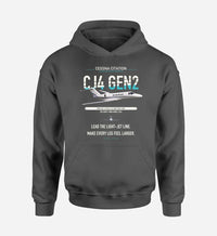 Thumbnail for Cessna Citation CJ4 Gen2 design on dark gray double-side hoodie, single-side print