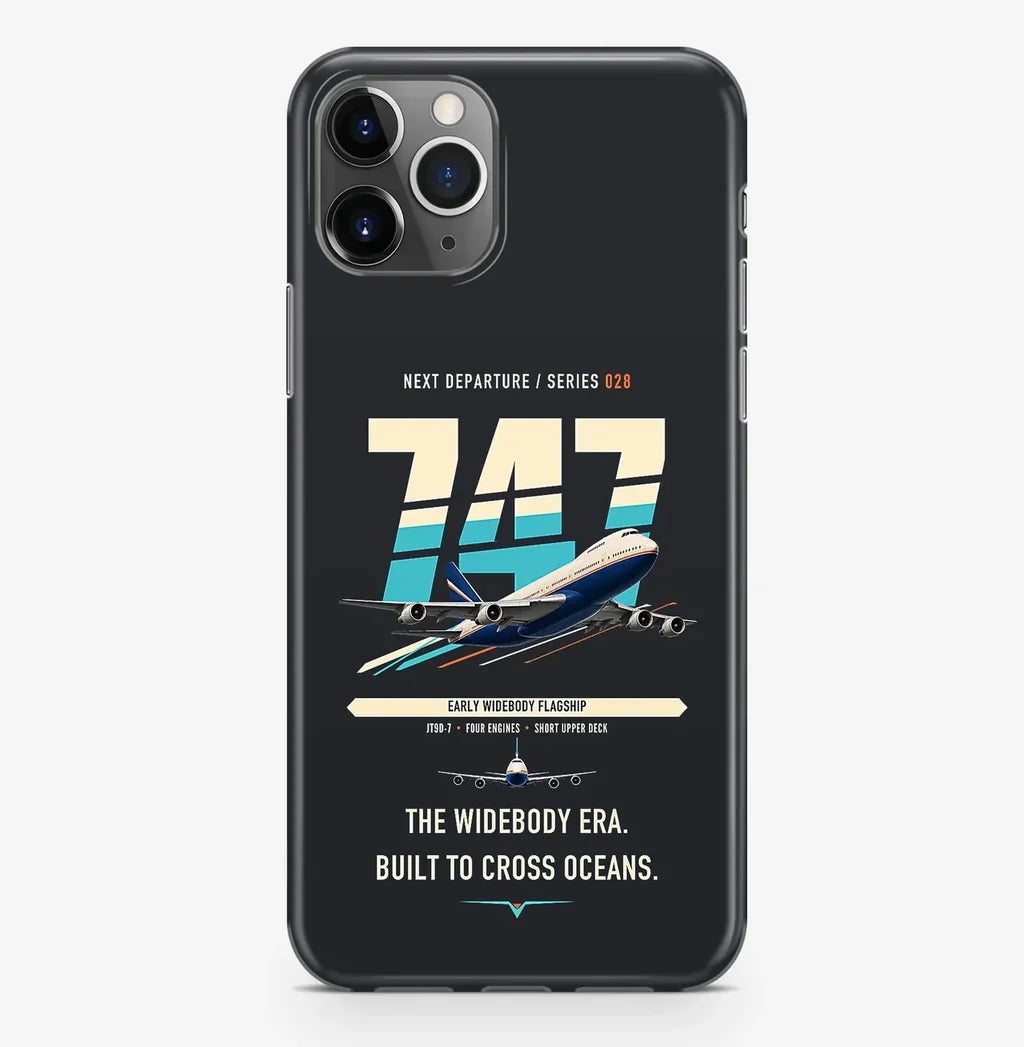 Boeing 747-200B design on black magsafe iphone case