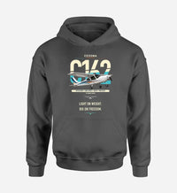 Thumbnail for Cessna 162 Skycatcher design on dark gray double-side hoodie, single-side print