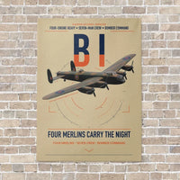 Thumbnail for Avro Lancaster B I vertical canvas print - no frame - beige background