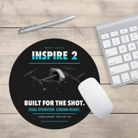 Thumbnail for DJI Inspire 2 design on black round mouse pad