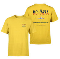 Thumbnail for Boeing KC-767A design on yellow double-side t-shirt, double-side print
