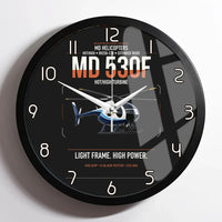 Thumbnail for MD Helicopters MD 530F design on black framed wall clock