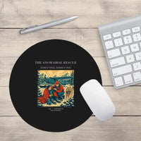 Thumbnail for VINTAGE G4281 - The Snowshoe Rescue - Designed Mouse Pads design on black round