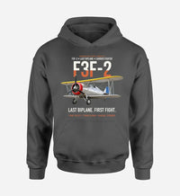 Thumbnail for F3F-2 LAST BIPLANE design on dark gray hoodie single side