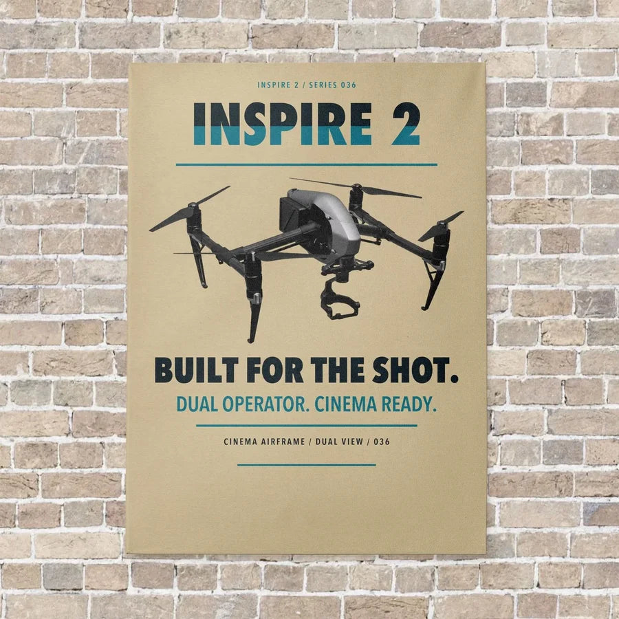 DJI Inspire 2 vertical canvas print - no frame - beige background