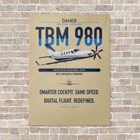Thumbnail for Daher TBM 980 vertical canvas print - no frame - beige background