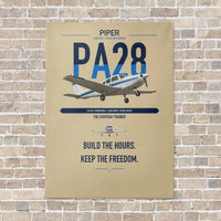 Thumbnail for Piper PA-28 Cherokee vertical canvas print - no frame - beige background