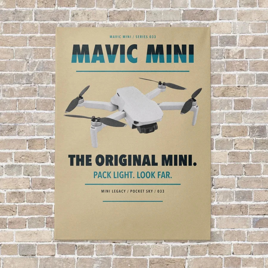 DJI Mavic Mini vertical canvas print - no frame - beige background