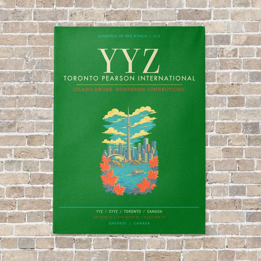Toronto Pearson International Airport YYZ - Canvas Framed - Green